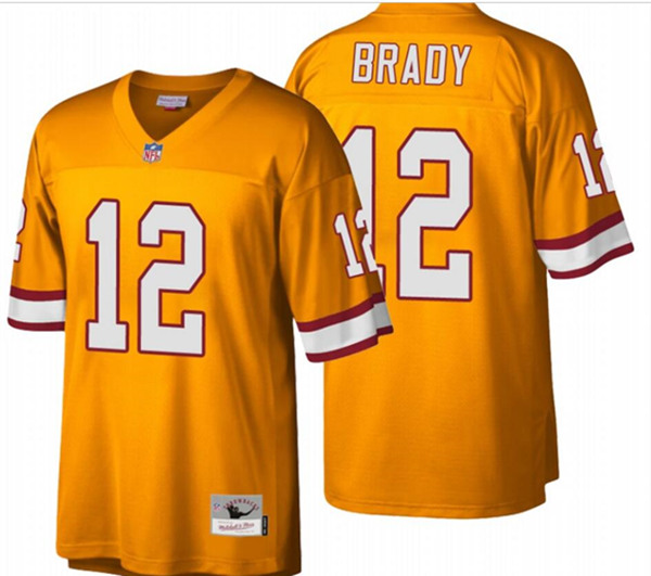 Men's Tampa Bay Buccaneers #12 Tom Brady Orange Stitched Jersey